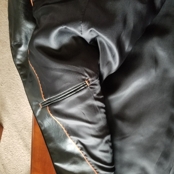Nehru Collar Leather Jacket L - Picture 7 of 13